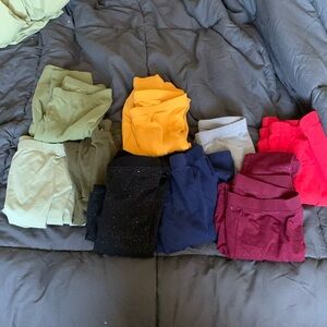 9 pairs of girls’ leggings size 10-12: Gap, Cat & Jack, Old Navy, Carter’s